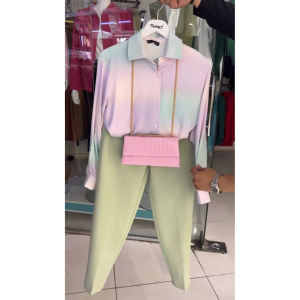 BABY PINK TRINITY TAIL TOP AND PANT